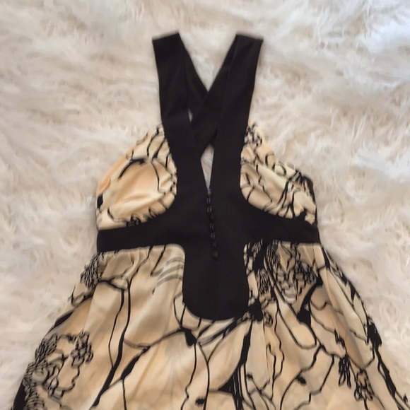 4/$25 SUSANA MONACO BROWN AND CREAM FLORAL DRESS - Picture 2 of 8